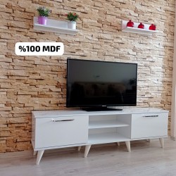 Mobilya Sepeti ( Ms 80 ) MDF Tv Ünitesi Dolabı,Raflı,Beyaz